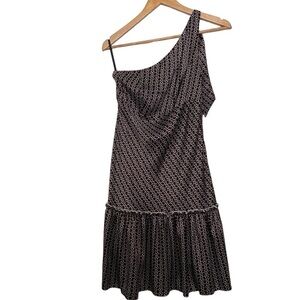 GORGEOUS Serena dress one shoulder silky dresses black cream white size 3 lightw